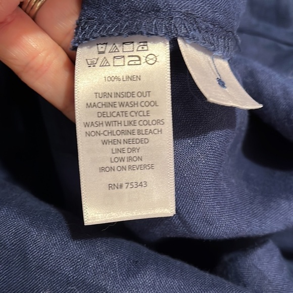 Antibes Blanc 100% Linen Blue Halter Dress NWOT Sz XS - Picture 6 of 7